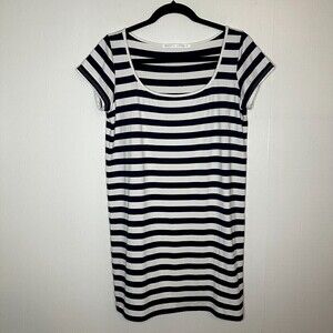 Susana Monaco Striped Fitted Mini Dress Short Sleeve Supplex Navy White M